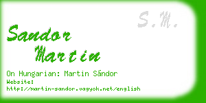 sandor martin business card